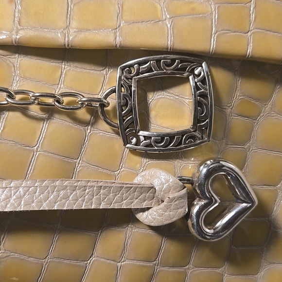 Brighton Croc-Embossed Shoulder Bag Yellow - Picture 2 of 11